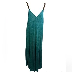 Pitusa Green Leopard Maxi V Neck Sleeveless Sun Coverup Dress Standard (…